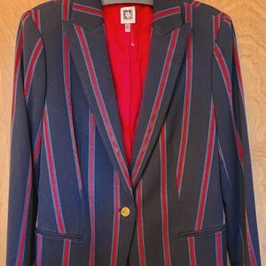 Anne Klein Striped Blazer in Red and Blue